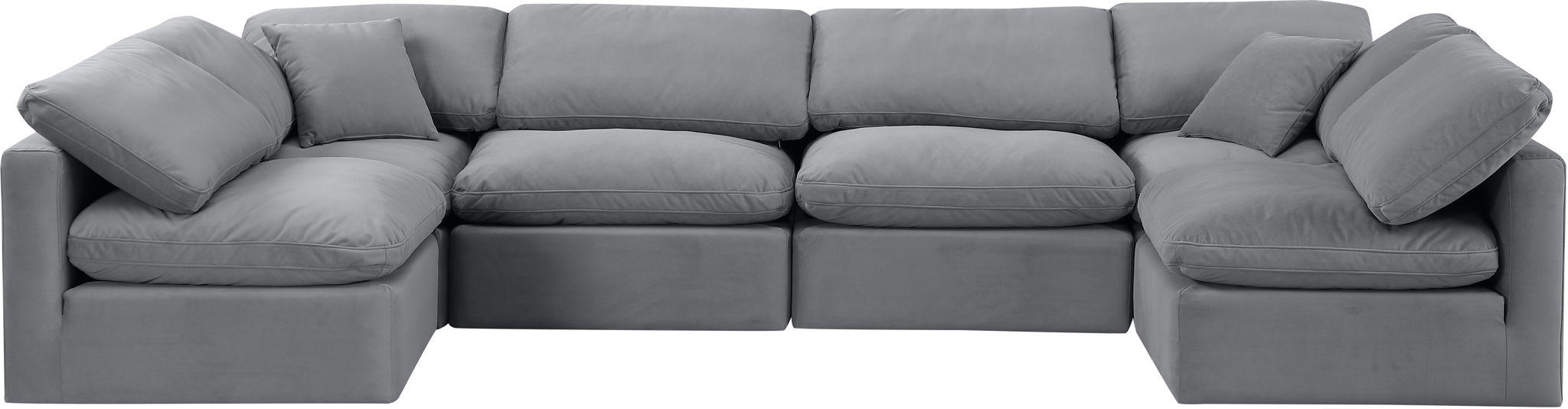 Indulge - Velvet 6 Piece Modular U-Shaped Sectional - Simple Home Plus