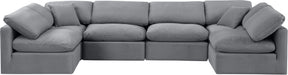 Indulge - Velvet 6 Piece Modular U-Shaped Sectional - Simple Home Plus