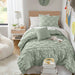Bailey - Twin/Twin Long Diamond Pucker Comforter Set - Green - Simple Home Plus