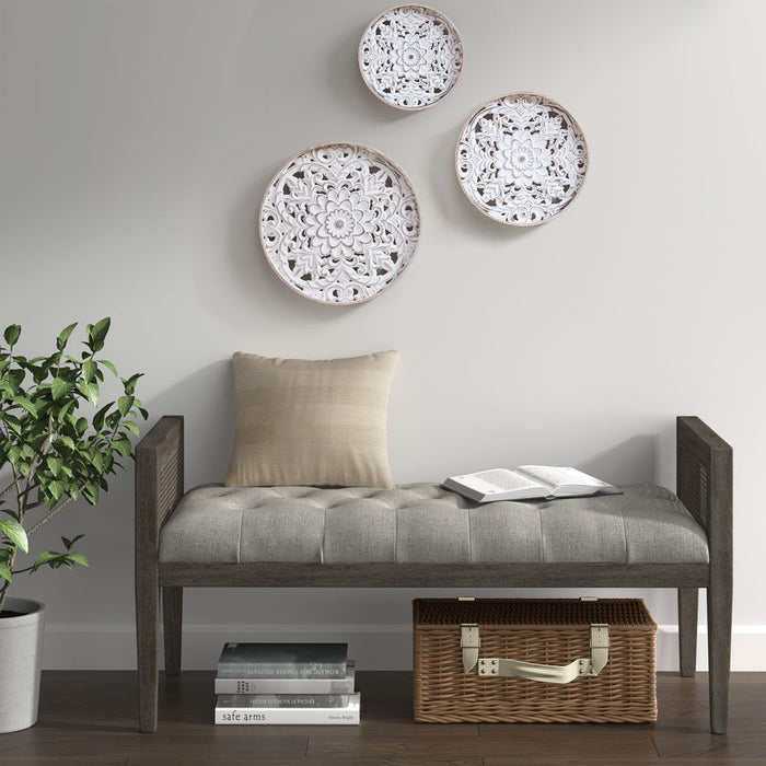 Medallion Trio - Wall Decor (Set of 3) - Natural / White