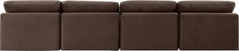 Indulge - Velvet 4 Seat Modular Armless Sofa - Simple Home Plus