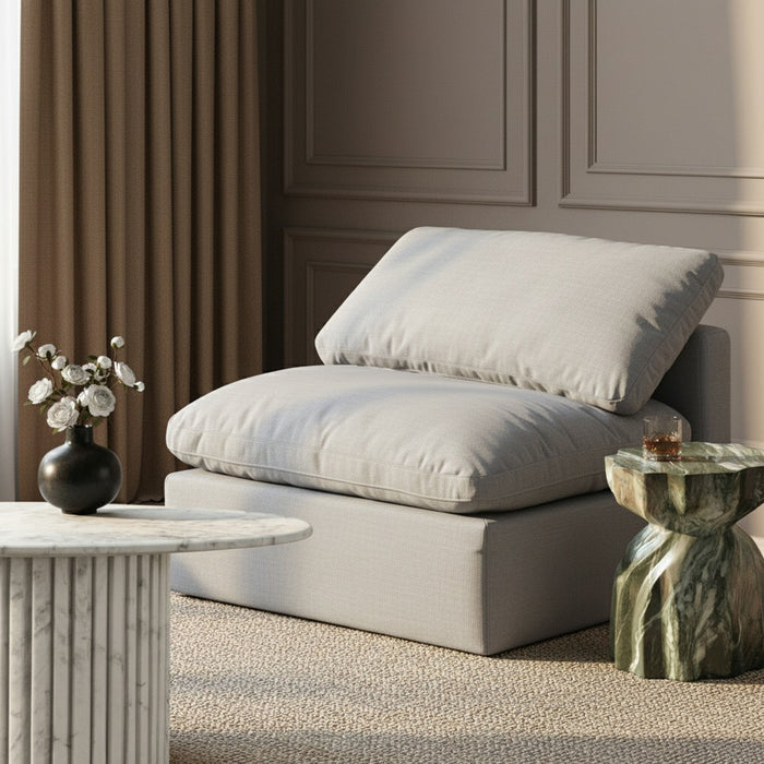 Indulge - Linen Armless Chair - Simple Home Plus
