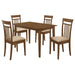 Robles - 5 Piece Rectangular Dining Table Set - Chestnut - Simple Home Plus