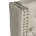 Amelia - Upholstered Wingback Headboard With Button Tufting & Nailhead Trim Woven - Beige - Simple Home Plus