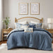 Salara - 7 Piece King Vintage Floral Comforter Set - Blue - Simple Home Plus