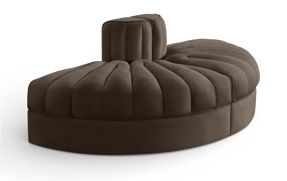 Rummi - Velvet Performance Fabric Upholstered 2 Piece  Rounded Modular Loveseat - Simple Home Plus