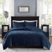 Harper - King Reversible 3 Piece Coverlet Set - Navy - Simple Home Plus