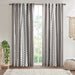 Imani - Printed Window Panel With Stripe And Lining - Gray - Simple Home Plus