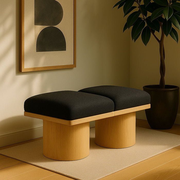Pavilion - 2 Piece Modular Bench With Natural Base - Simple Home Plus