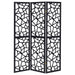 Nailan - 3-Panel Room Divider Folding Screen Open Mosaic - Black - Simple Home Plus