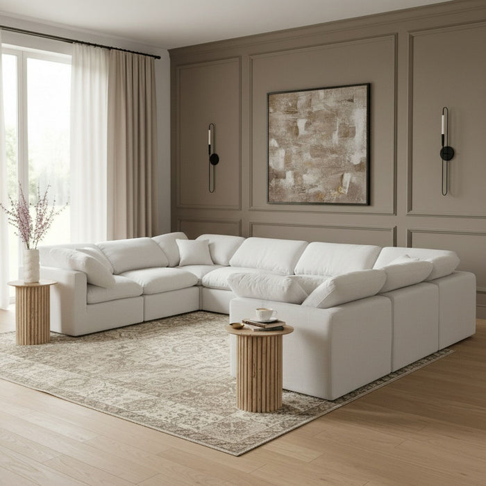 Indulge - Linen 8 Piece Modular Sectional - White - Simple Home Plus