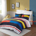 Morris - Full Stripe Printed Quilt Set - Multi - Simple Home Plus