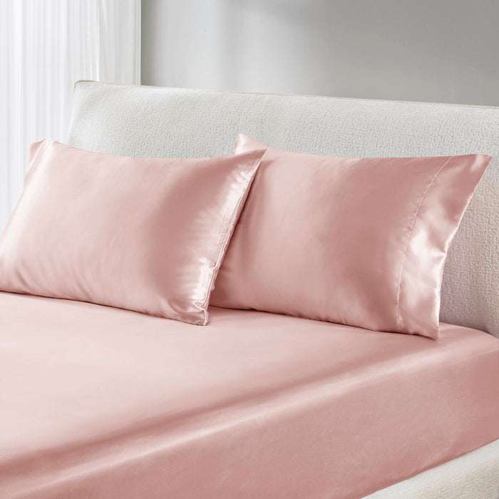 Satin - Luxury 2 Piece Pillowcases - Pink - Simple Home Plus