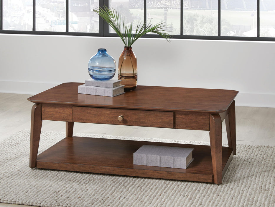 Trenmour - Rectangular Cocktail Table - Medium Brown - Simple Home Plus