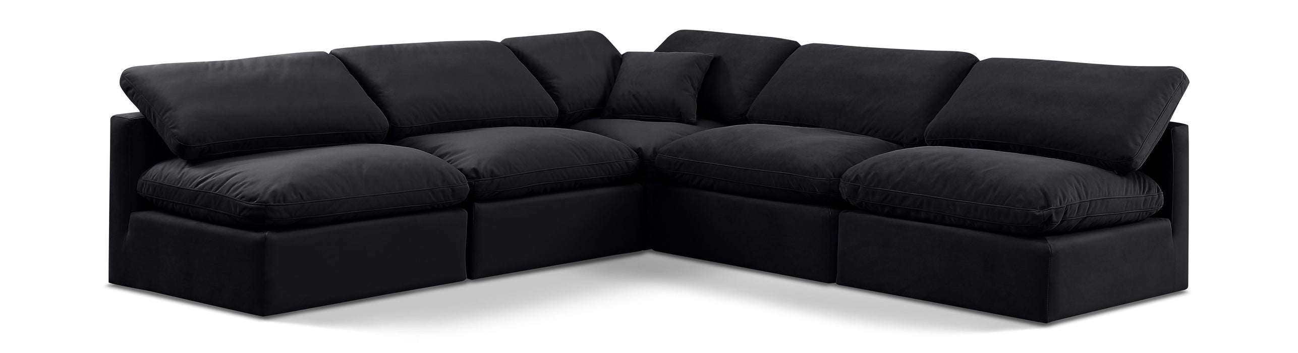 Indulge - Velvet 5 Piece Modular Corner Armless Sectional - Simple Home Plus
