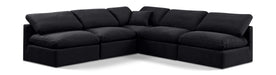 Indulge - Velvet 5 Piece Modular Corner Armless Sectional - Simple Home Plus