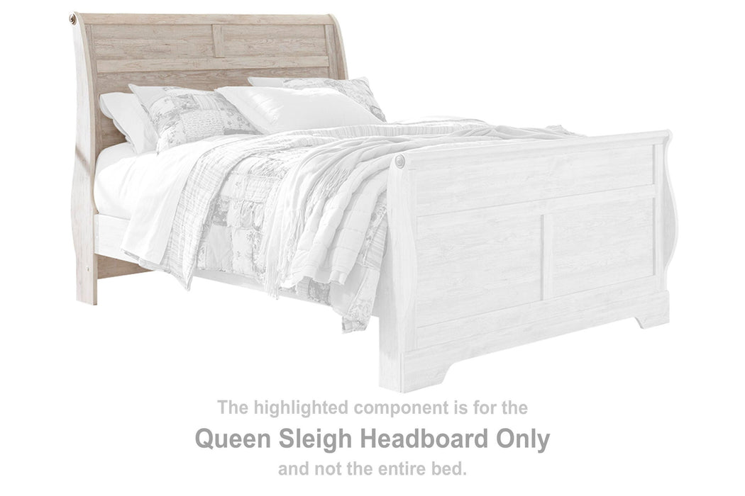 Willowton - Queen Sleigh Headboard - Whitewash - Simple Home Plus