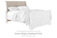 Willowton - Queen Sleigh Headboard - Whitewash - Simple Home Plus