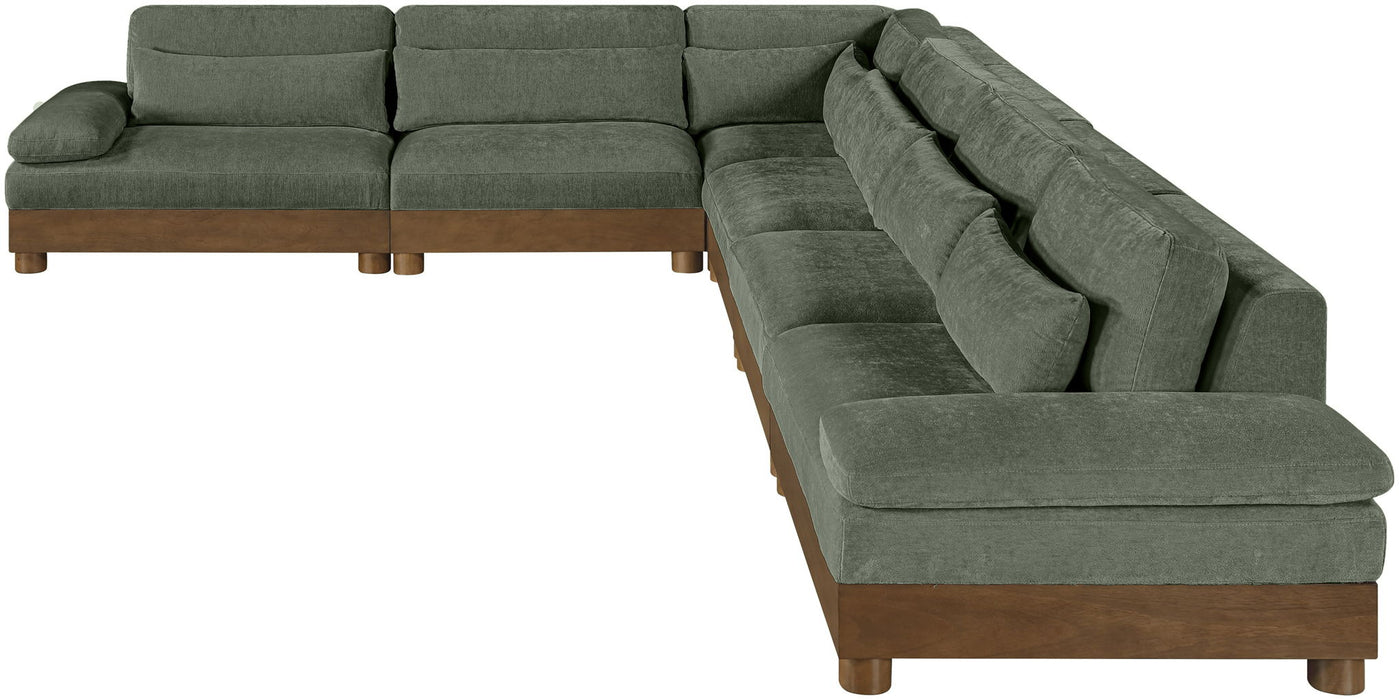 Turin - Chenille Fabric Upholstered Modular Sectional - Green - Simple Home Plus