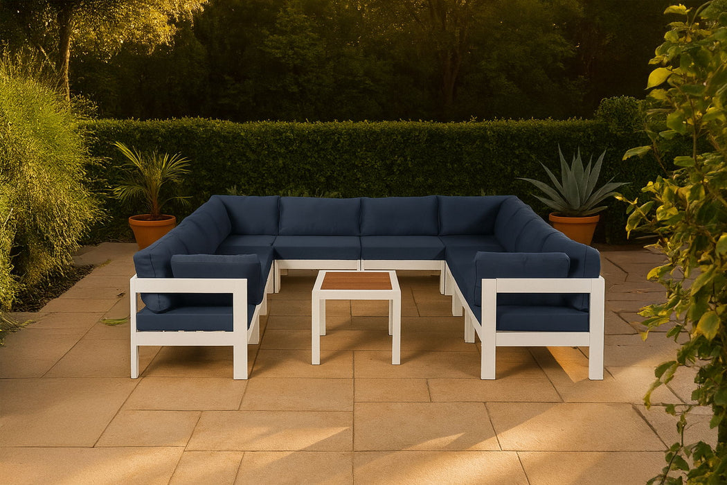 Nizuc - Outdoor Patio 10 Piece Modular Sectional With White Frame - Simple Home Plus