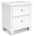 Fortman - White - Two Drawer Night Stand - Simple Home Plus