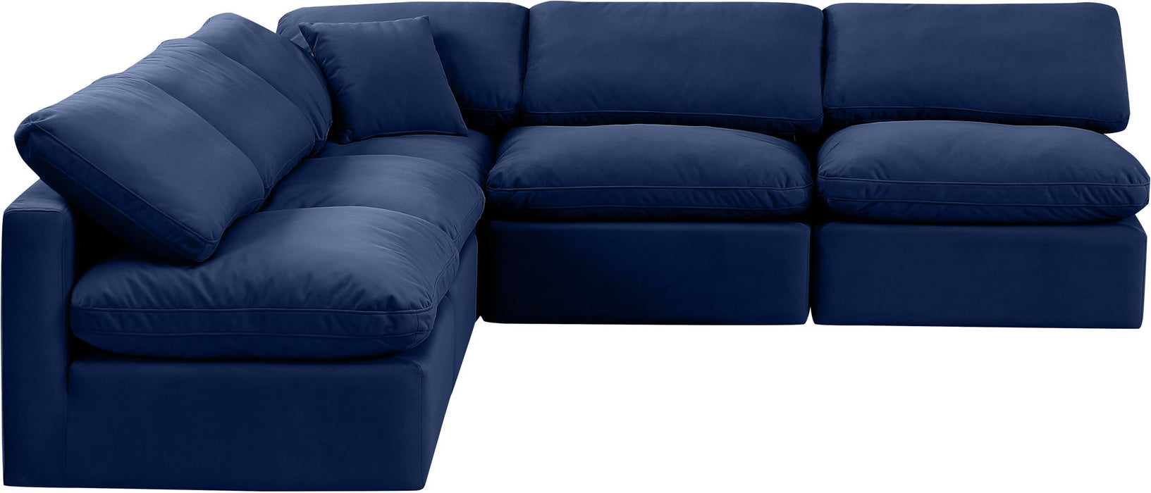 Indulge - Velvet 5 Piece Modular Corner Armless Sectional - Simple Home Plus