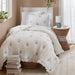 Aglaia - Twin Quilt Set - White / Light Blue - Simple Home Plus