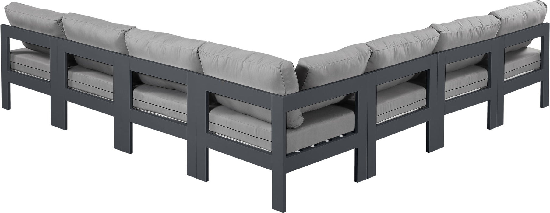 Nizuc - Outdoor Patio 7 Piece Modular Sectional With Gray Frame - Simple Home Plus