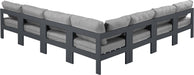 Nizuc - Outdoor Patio 7 Piece Modular Sectional With Gray Frame - Simple Home Plus