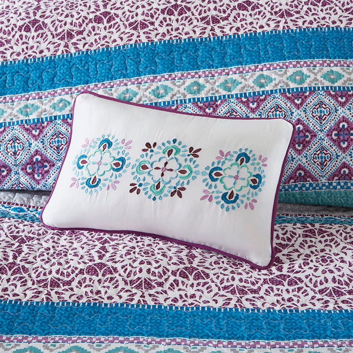Joni - Twin Reversible Coverlet Set - Purple - Simple Home Plus