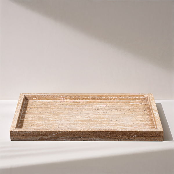 Barletta - Travertine Rectangular Tray - Natural