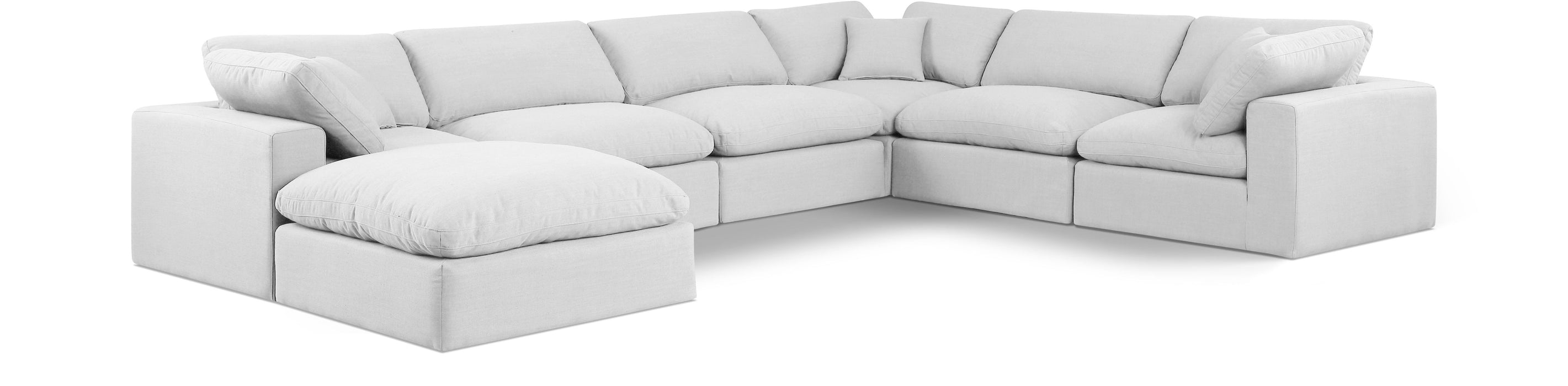 Comfy - 7 Piece Linen Modular Sectional With Chaise - Simple Home Plus