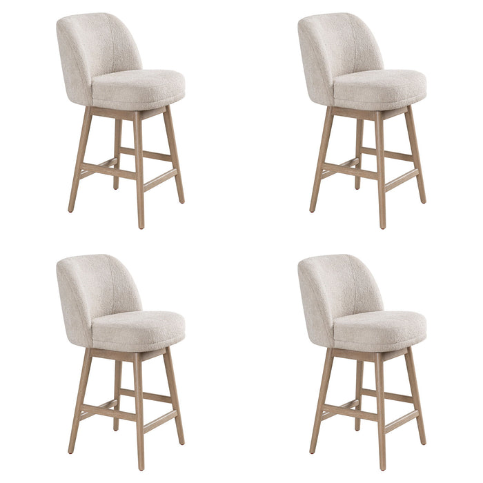 Sadie - Solid Wood Upholstered 26" Counter Height Swivel Barstool - Simple Home Plus