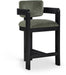 Sacha - Velvet Stool With Black Base - Simple Home Plus
