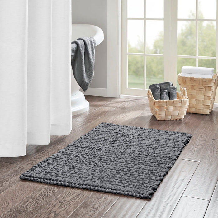 Lasso - 24" Chain Stitch Rug - Charcoal - Simple Home Plus