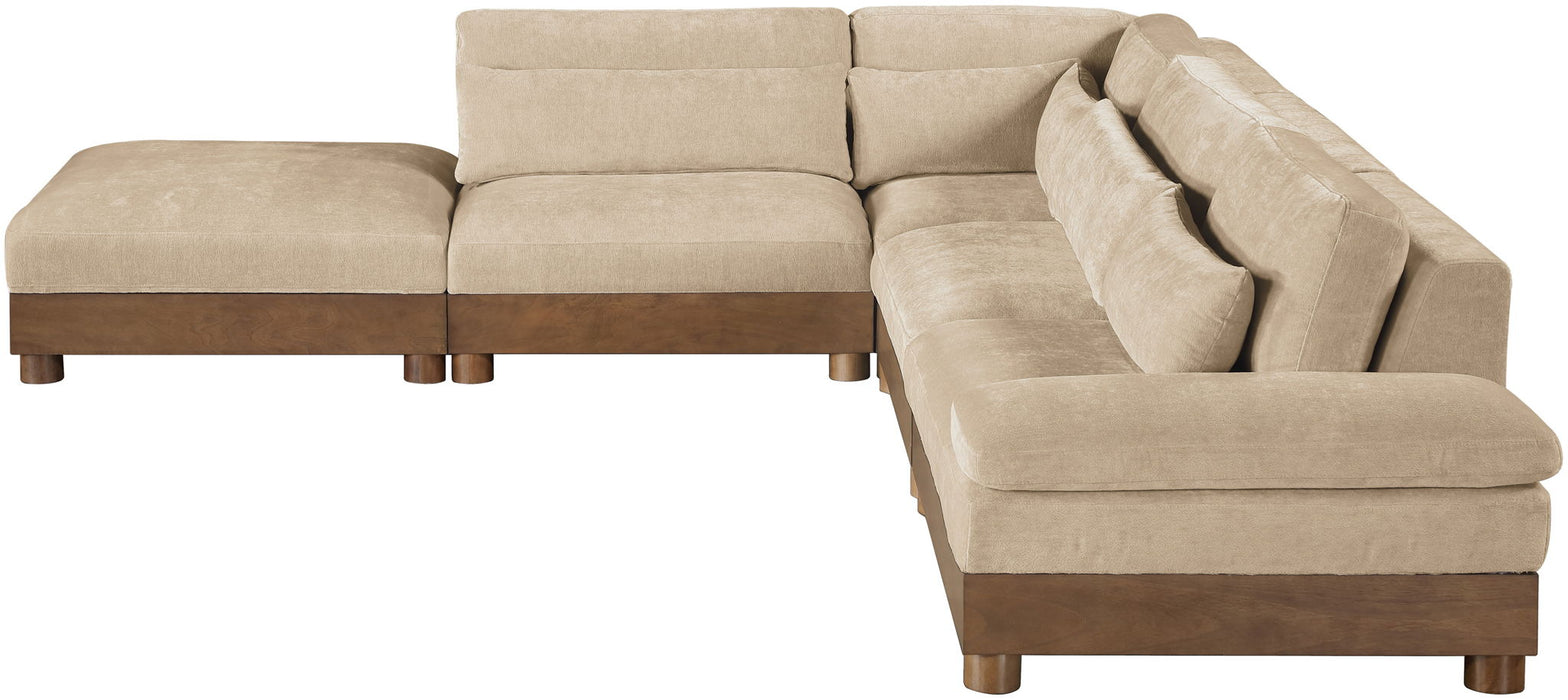 Turin - Chenille Fabric Upholstered Modular Sectional - Beige - Simple Home Plus