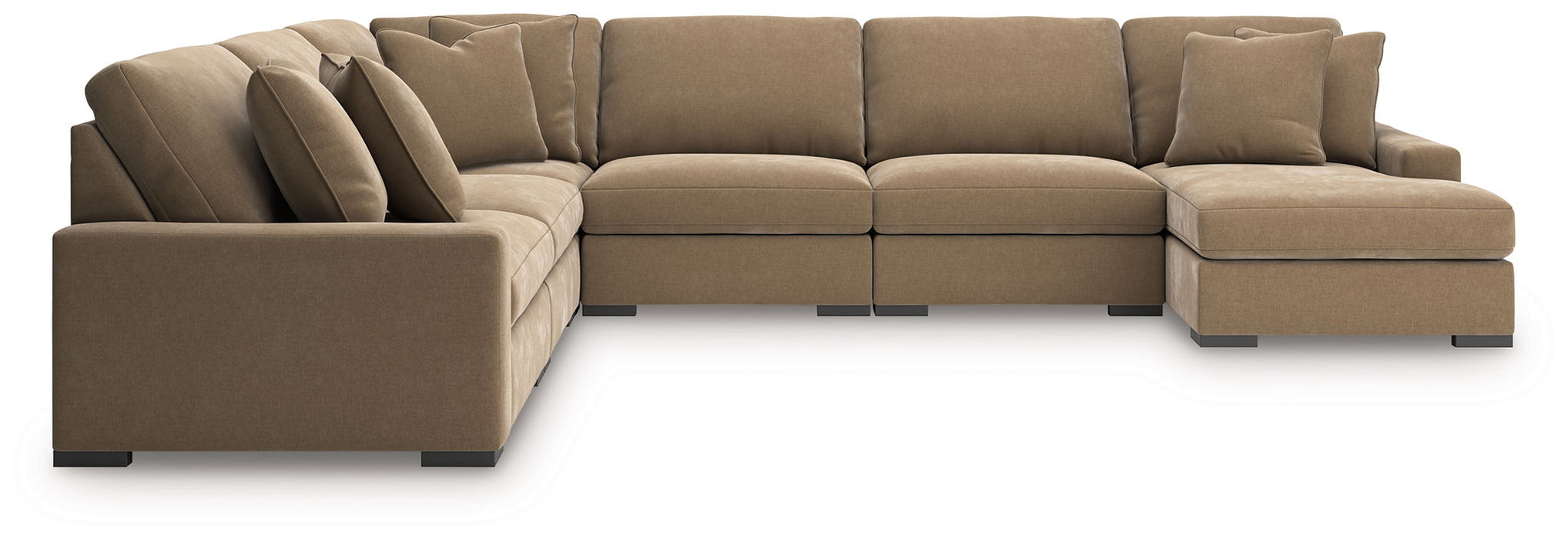Calden - 6-Piece Sectional With RAF Corner Chaise - Sable - Simple Home Plus