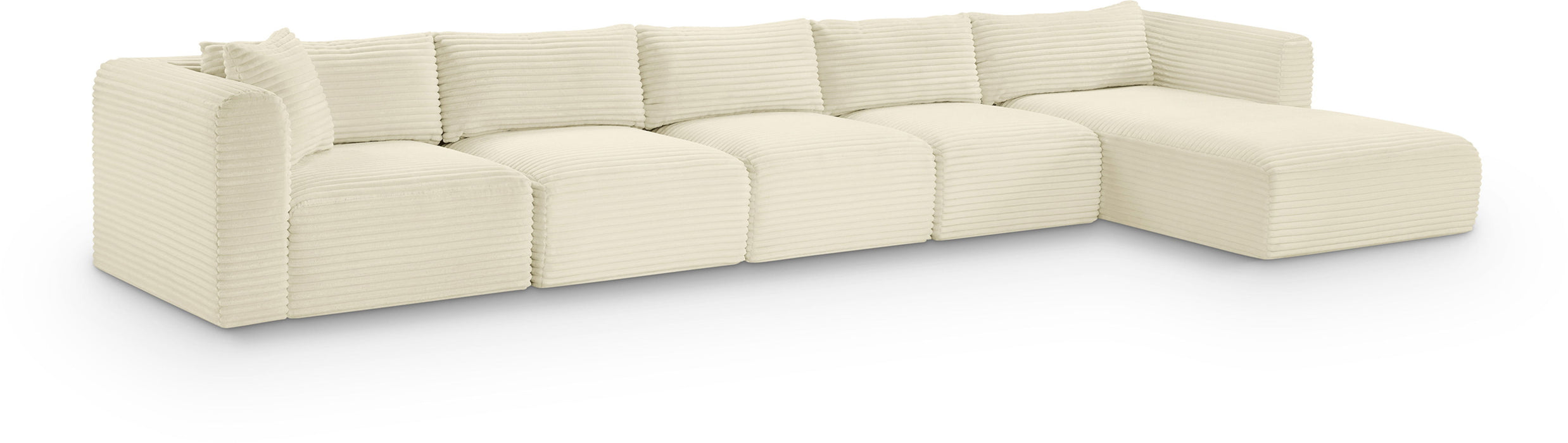 Shaggy - 5 Piece Modular Sectional With Chaise - Simple Home Plus