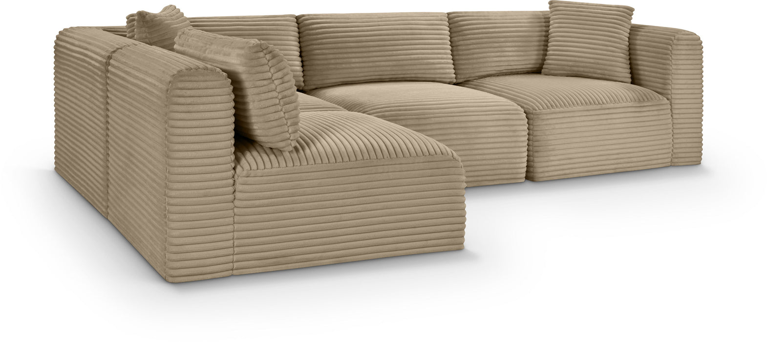 Shaggy - Fabric 4 Piece Modular Sectional - Simple Home Plus