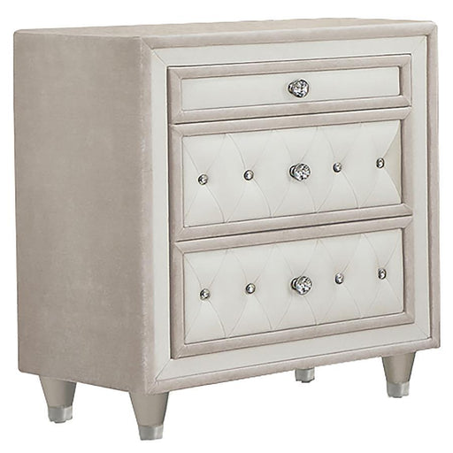 Antonella - Upholstered 3-Drawer Nightstand - Simple Home Plus