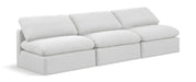 Indulge - Linen 3 Seat Modular Armless Sofa - White - Simple Home Plus