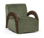 Neria - Chenille Fabric Upholstered Swivel Accent Chair - Painted Brown Base - Simple Home Plus