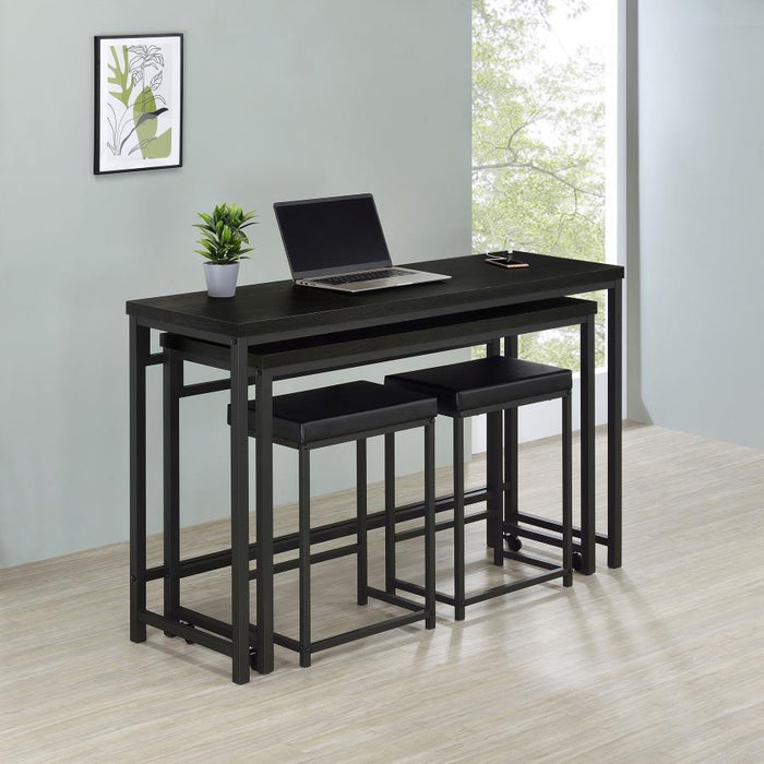Hawes - 4 Piece Multipurpose Counter Height Table Set - Black - Simple Home Plus