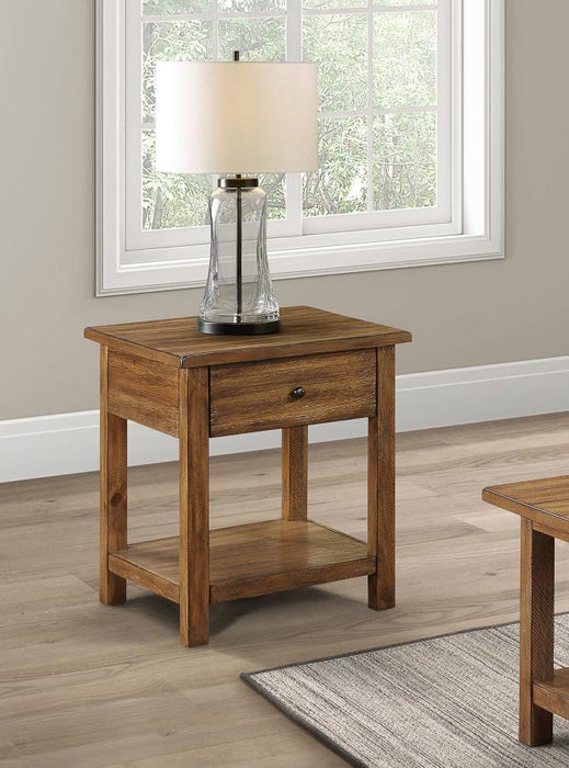 Payne - 1 Drawers Wood End Table with Shelf - Simple Home Plus