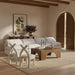 Indulge - Linen 4 Piece Modular Armless Sofa - White - Simple Home Plus