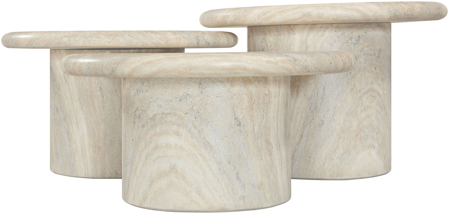 Emara - 3 Piece Concrete And Fiberglass Indoor / Outdoor Coffee Table - Simple Home Plus