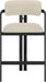 Aurum - Vegan Leather Upholstered Counter Stool With Graphite Black Base - Simple Home Plus