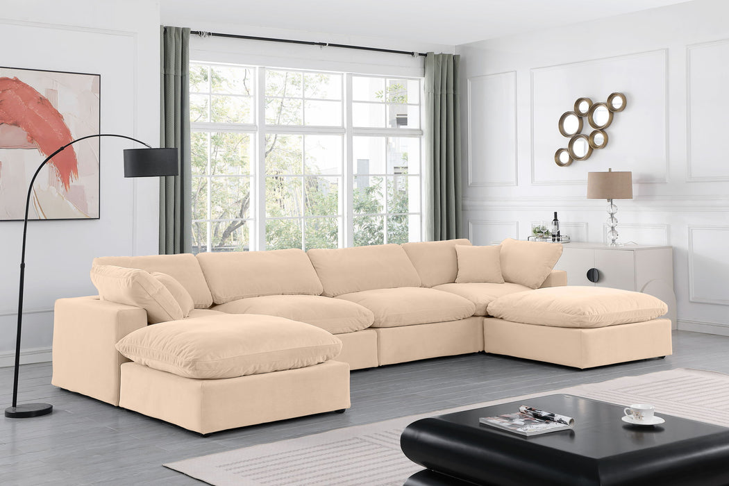 Comfy - 6 Piece Velvet Modular Double Chaise Sectional - Simple Home Plus
