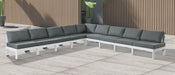 Nizuc - Outdoor Patio 9 Piece Modular Sectional With White Frame - Simple Home Plus