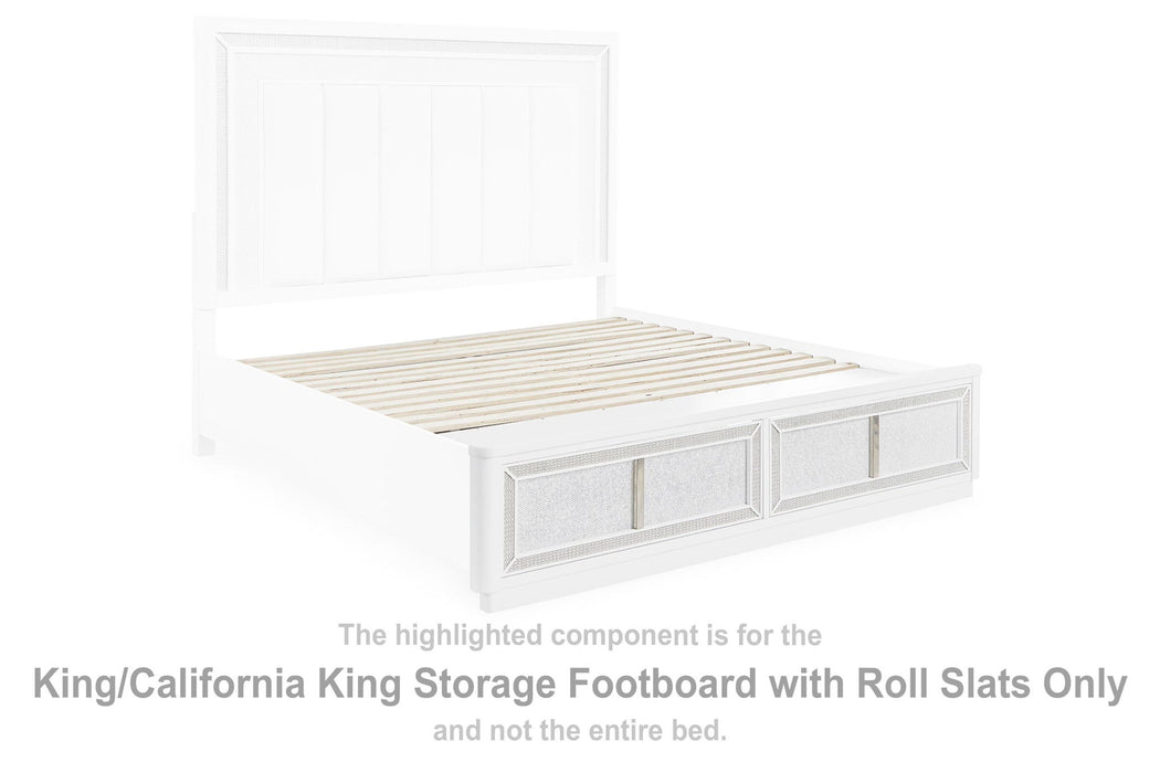 Chalanna - King/California King Storage Footboard with Roll Slats - White - Simple Home Plus